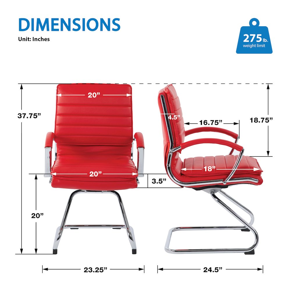 Guest Faux Leather Chair with Chrome Base and Includes Removable Arm Sleeves. Picture 8
