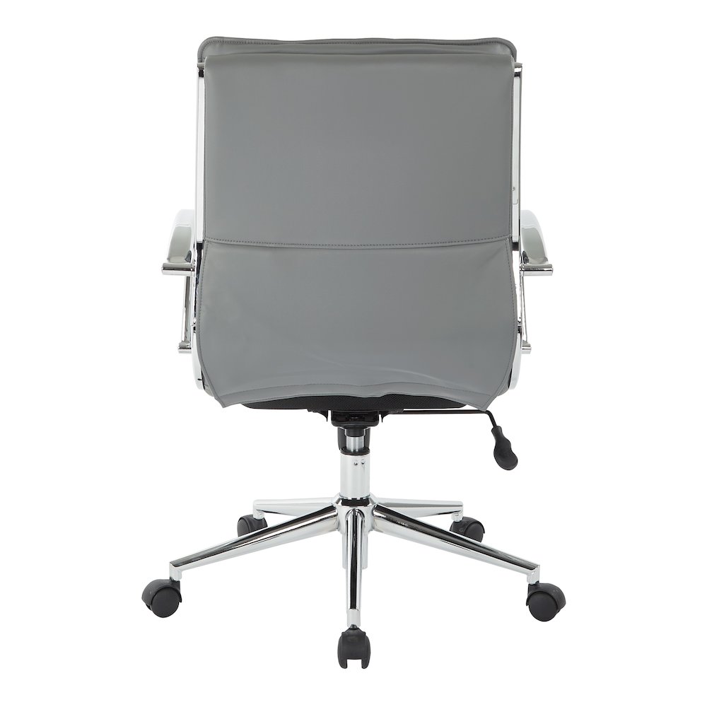 Mid-Back Manager’s Faux Leather Chair with Chrome Base, Removable Arm Sleeves.. Picture 7