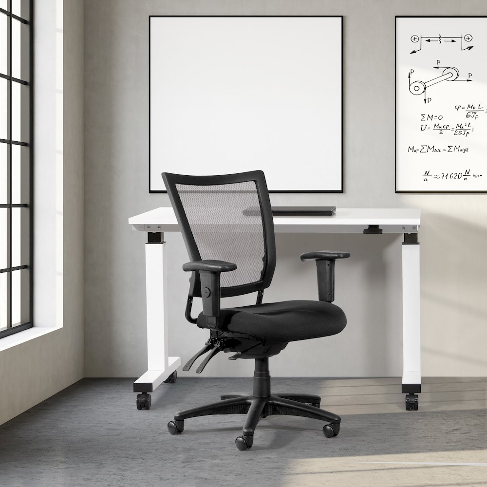 Soft Frame Task Chair Mesh Back in Coal Freeflex Fabric Seat in Black Base. Picture 6