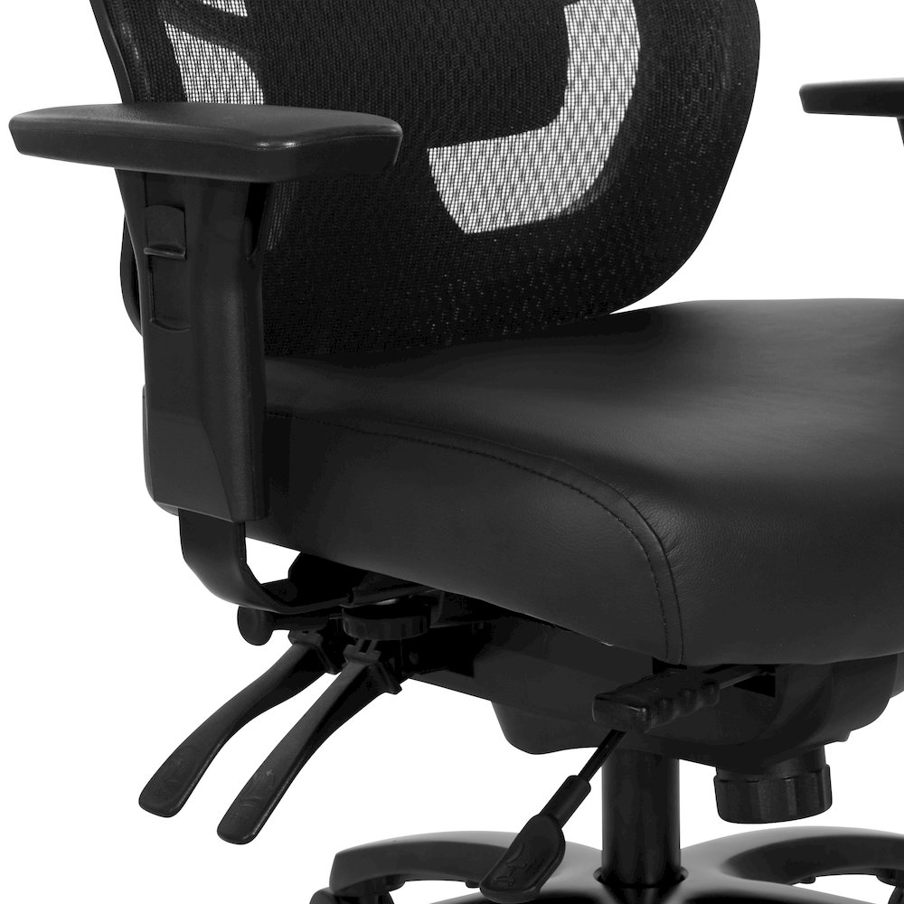 ProGrid Mesh Back Large Occupant Chair with 2-Way Adjustable PU-Padded Arms. Picture 6