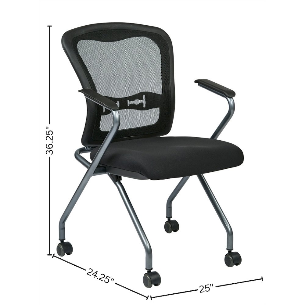 Black Foldable Office Chair, Set of 2 – Reception and Conference Room Seating. Picture 7