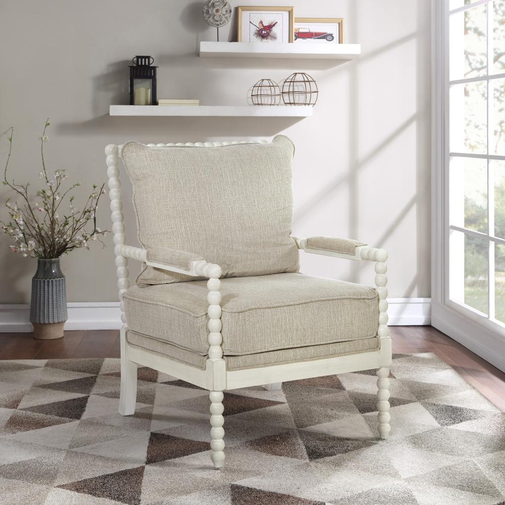 Kaylee Spindle Chair, Beige Linen. Picture 7