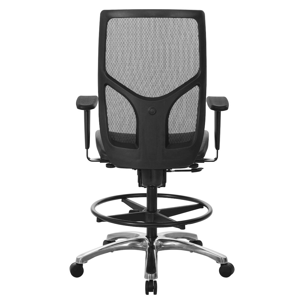 ProGrid Mesh Back Drafting Chair with Black Mesh Seat, PU Padded. Picture 6