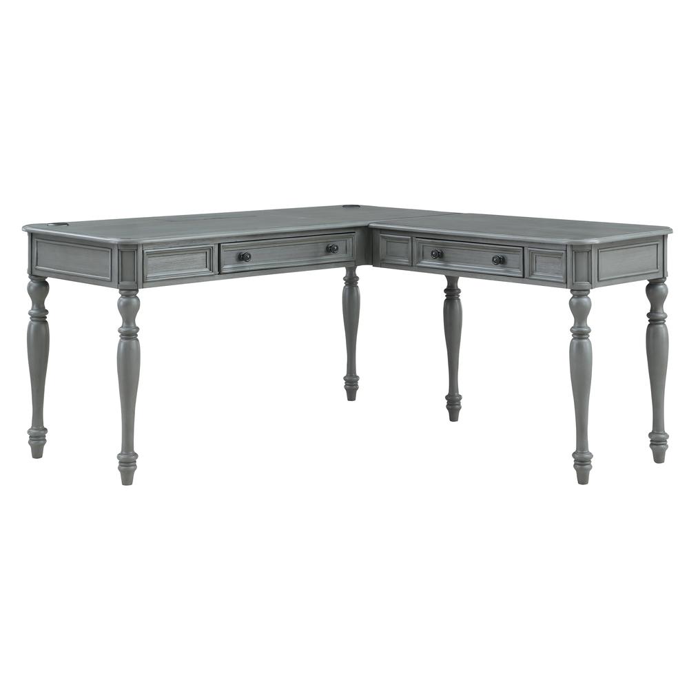 Country Meadows L-Shaped Desk w/PWR. Picture 2