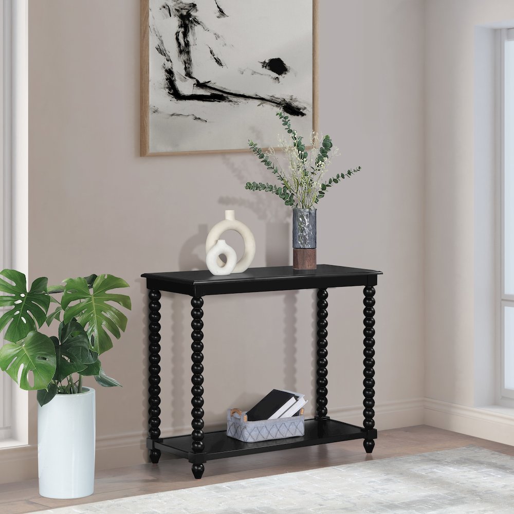 Elise Foyer Table in Black Finish. Picture 6