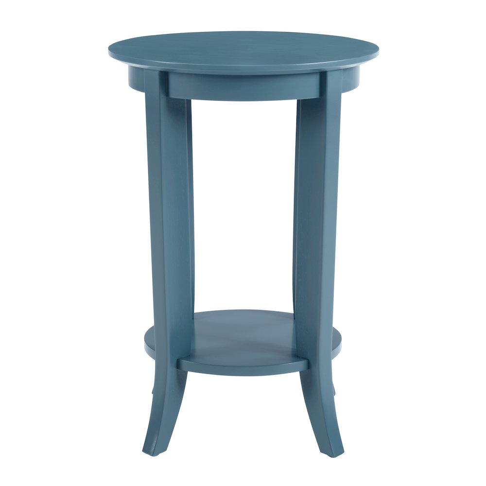 Golden Side Table in Blue Wood Finish. Picture 2