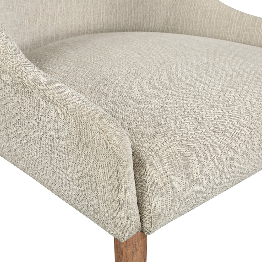 Kaylen Dining Chair 2-Pack in Linen Fabric with Medium Oak Legs. Picture 7