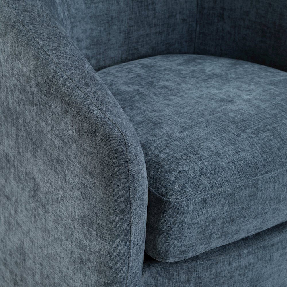 Bella Swivel Chair in Blue Denim. Picture 5