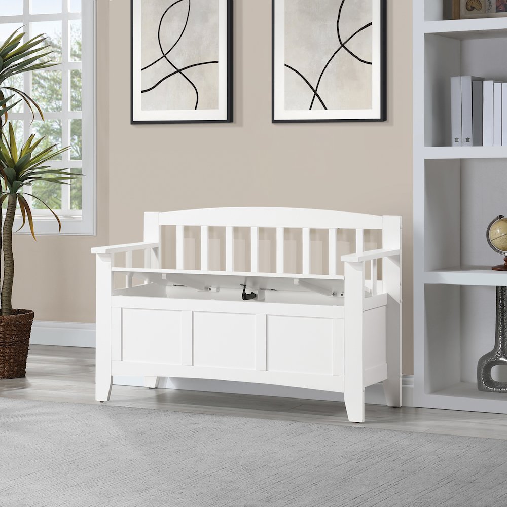 Metro Entry Way Bench with Sierra Snow White finish. Picture 9