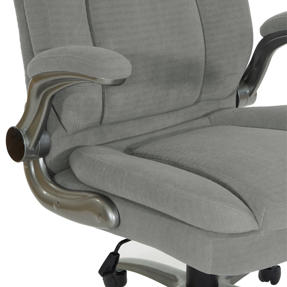Grey Fabric Big & Tall Chair with Padded Flip Arms and Titanium Base.. Picture 9