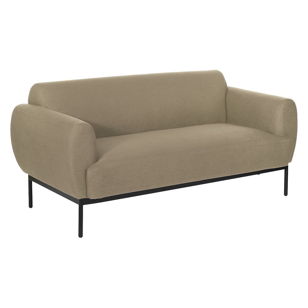 Delta Sofa in Taupe Fabric with Black Metal Legs. Picture 1