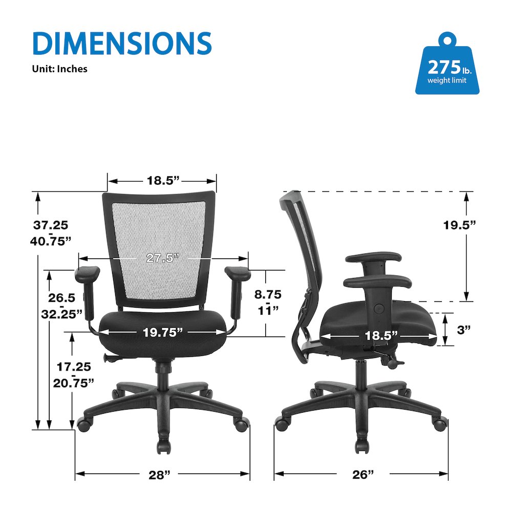 Soft Frame Task Chair Mesh Back in Coal Freeflex Fabric Seat 2 to 1 Mechanism. Picture 2