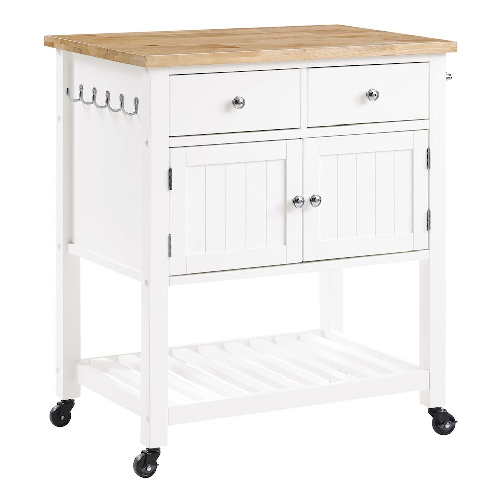 Stirling Kitchen Cart in White Finish. Picture 1