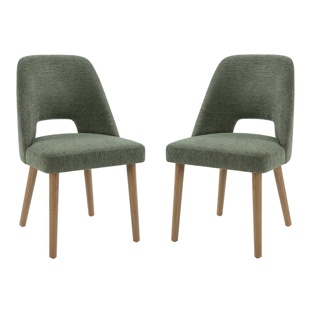 Ralston Dining Chair in Pine Fabric with Medium Oak Legs 2-Pack. Picture 1
