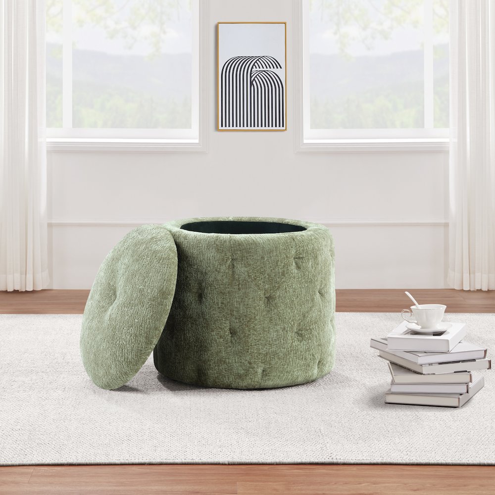 Erindale Round Storage Ottoman. Picture 6