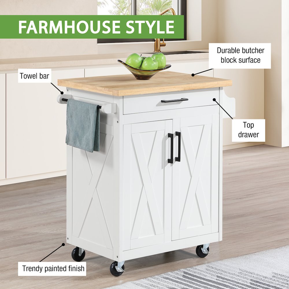 Bolten Kitchen Cart in White FInish. Picture 13