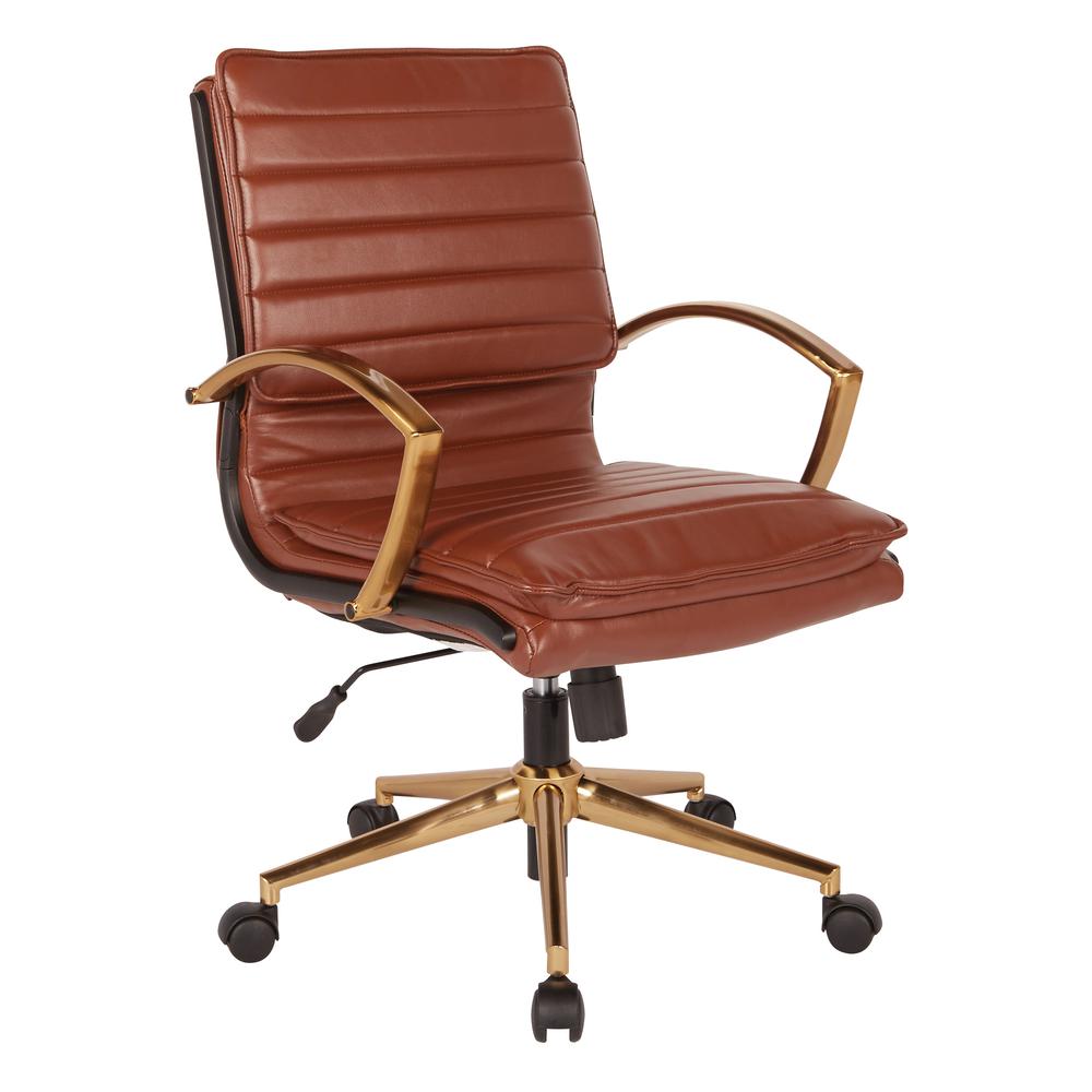 Mid-Back Faux Leather Chair. Picture 1