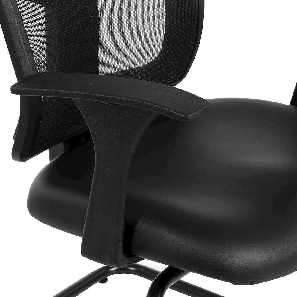 ProGrid Mesh Back Visitor’s Chair in Dillon Black Fabric with Arms. Picture 7