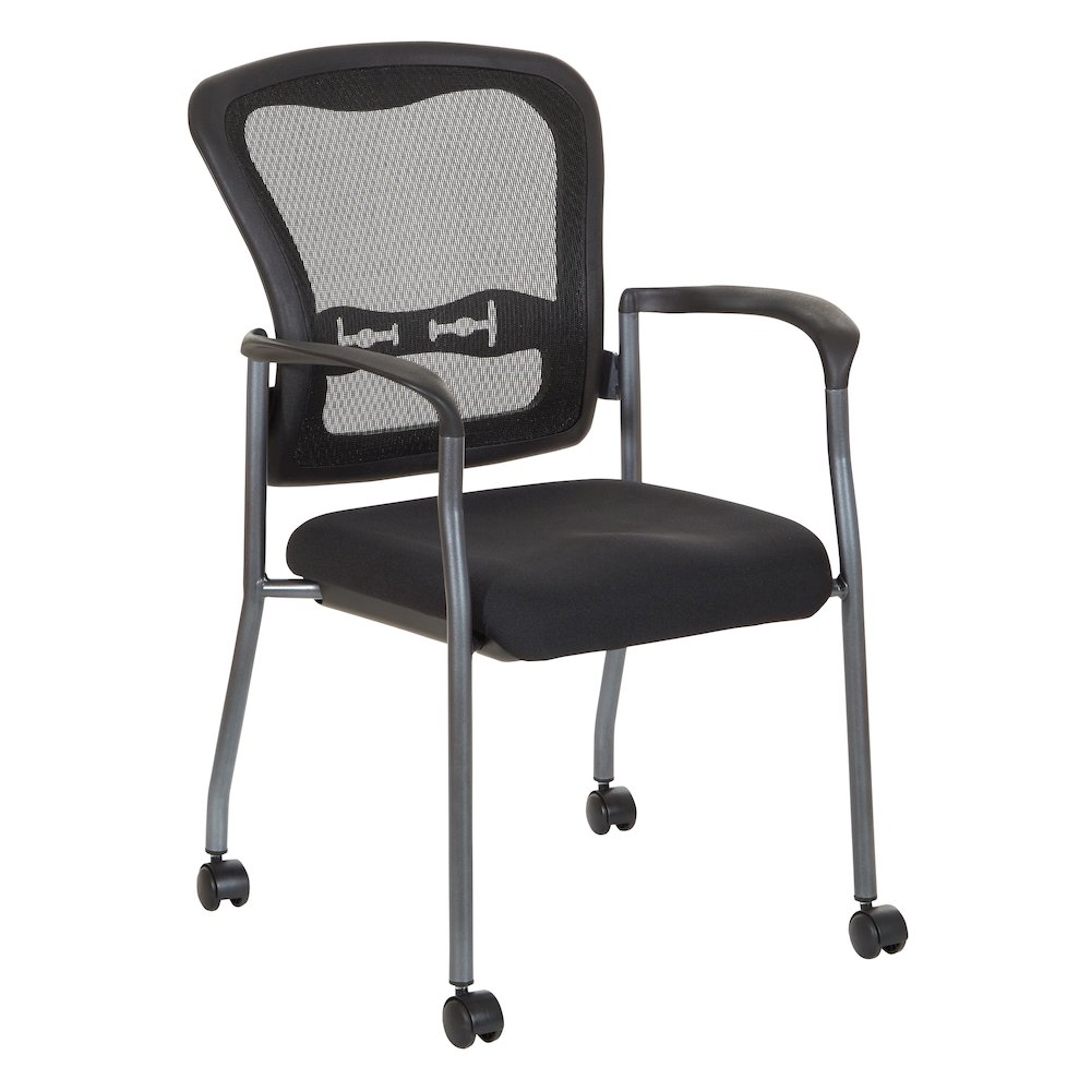 Titanium Finish Visitors Chair with Arms. Picture 1