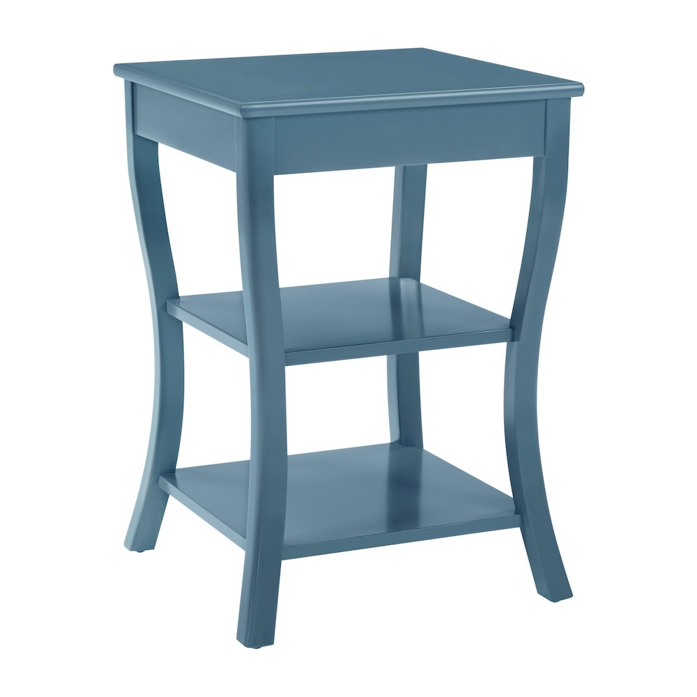 Golden Side Table in Blue Wood Finish. Picture 5