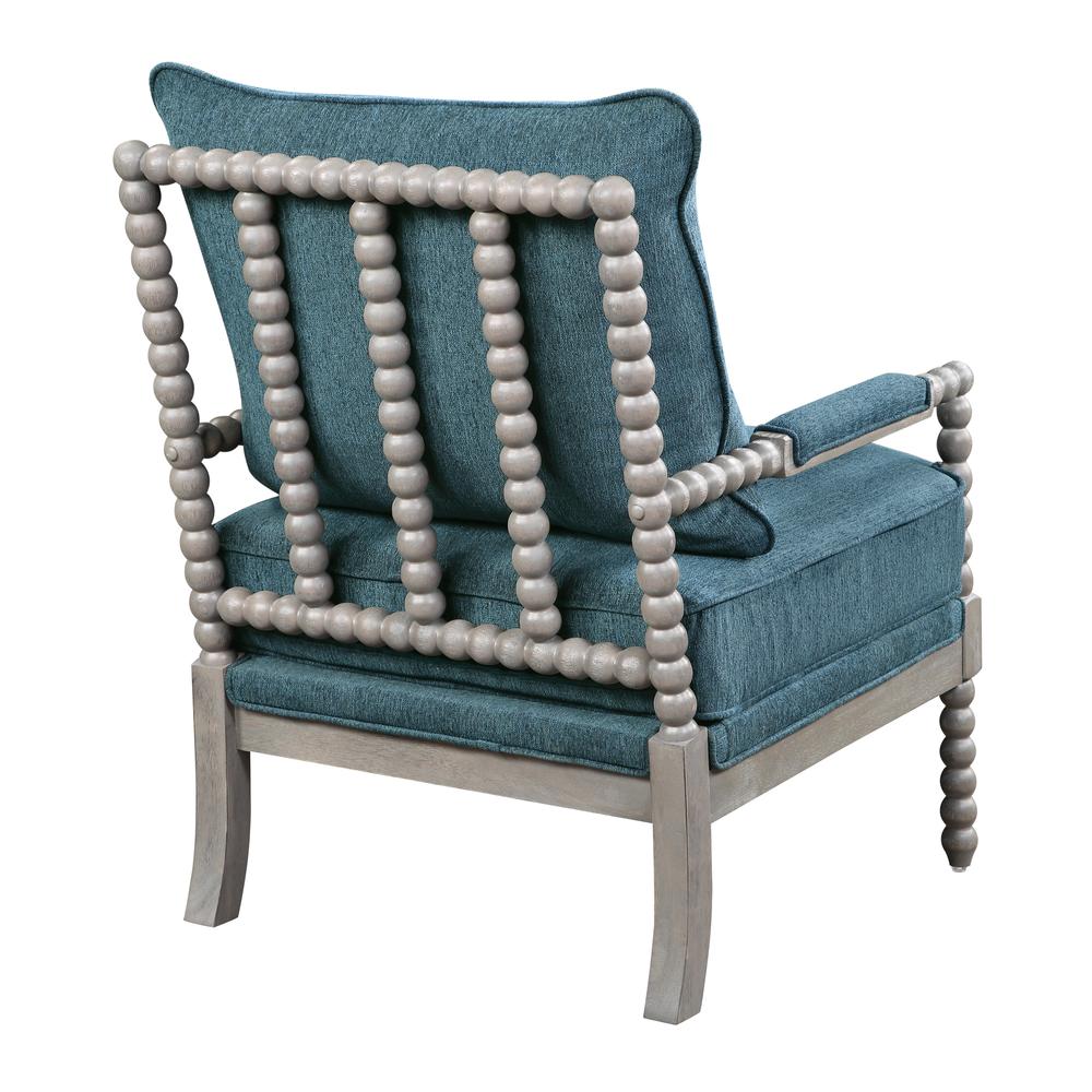 Abbott Chair in Azure Fabric with Brushed Grey Base K/D, ABB-BY4. Picture 4