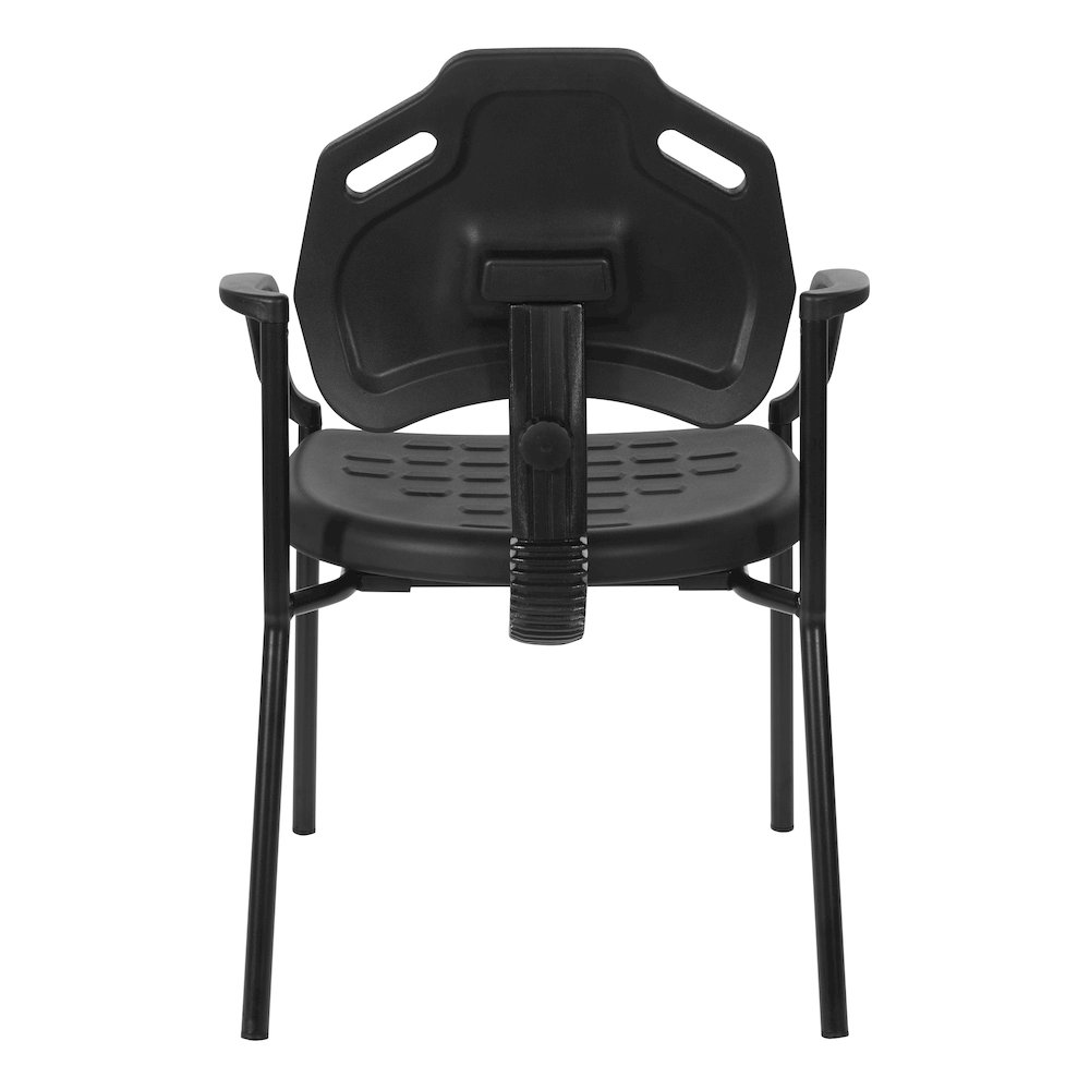 Black Self Skinned Urethane Guest Arm Chair in Black Finish Frame. Picture 6