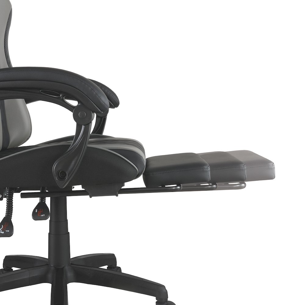Expanse Gaming Chair  With Footrest in Grey Fabric. Picture 10
