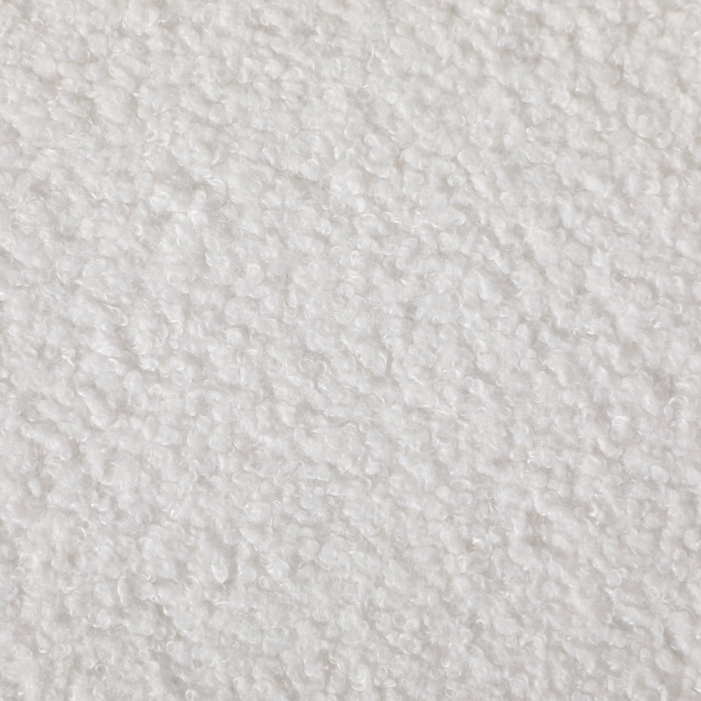 Annie Storage Ottoman in Ivory Sherpa Fabric with Natural Finish Legs. Picture 7