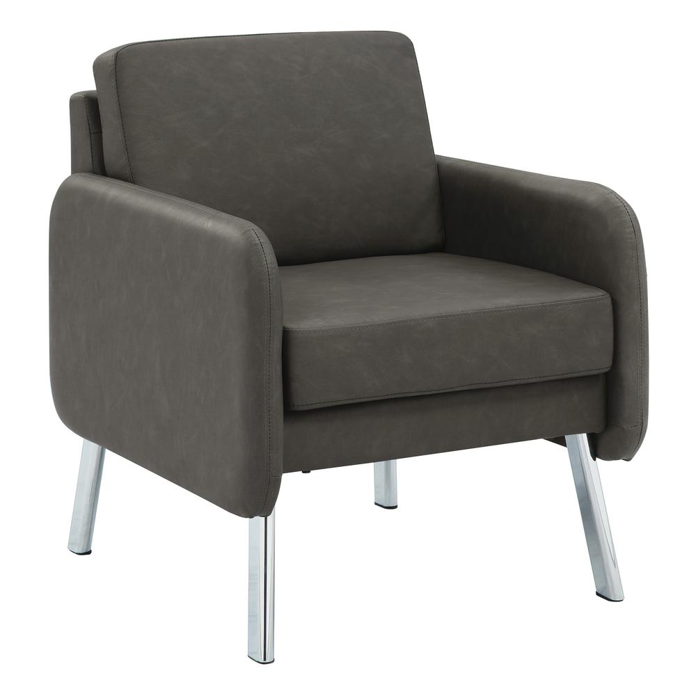 Lounge Chair in Faux Leather. Picture 1
