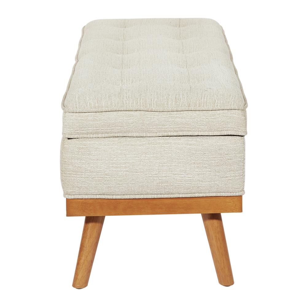 Katheryn Storage Bench in Linen Fabric with Light Espresso Legs , KAT-BY6. Picture 4