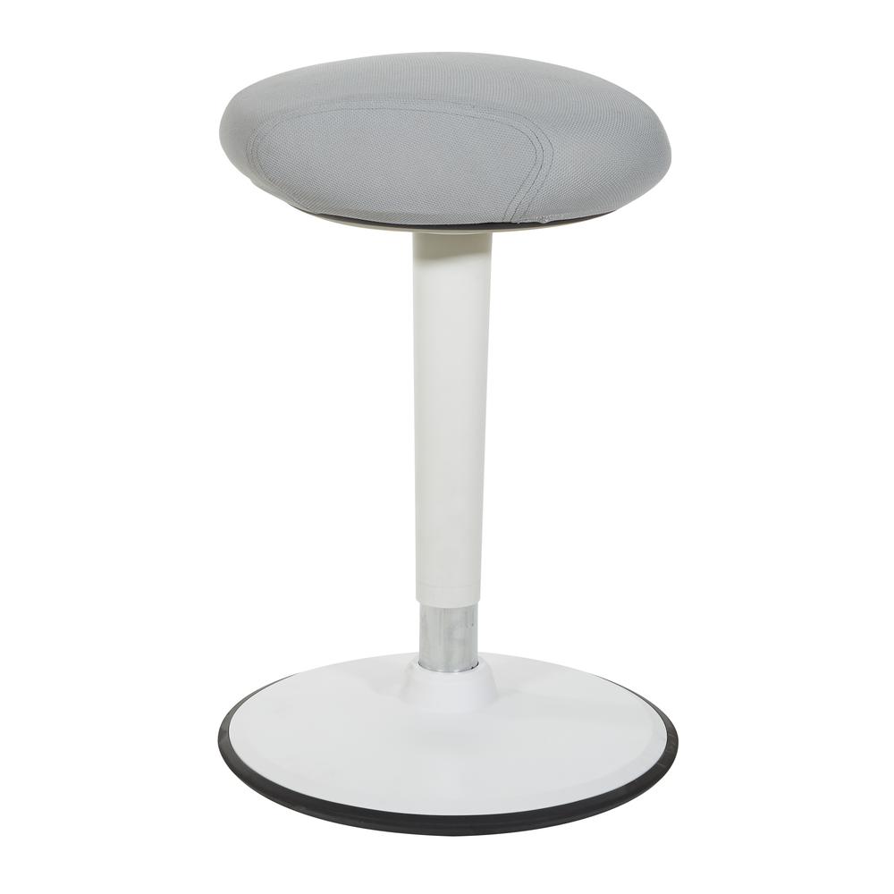 Active Perch Seat with White Frame and Grey Fabric 24"-34", ACT1010-2. Picture 1