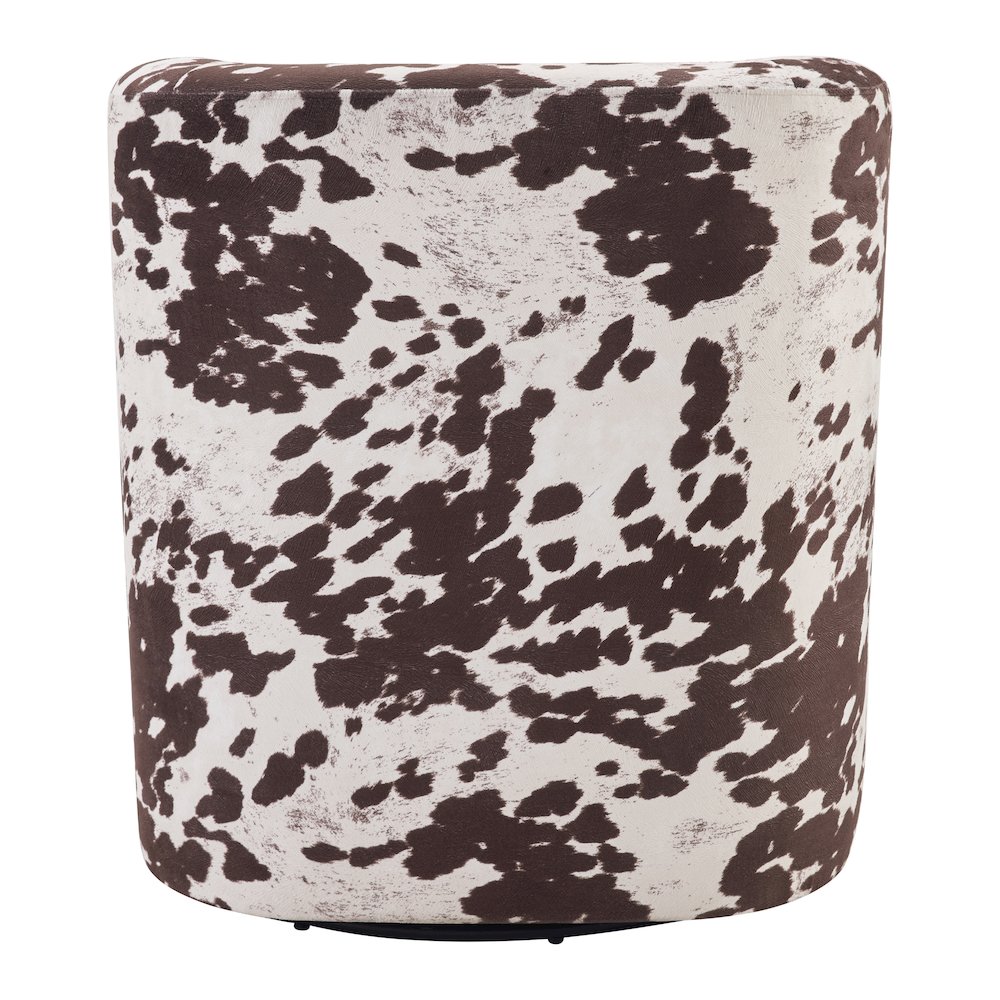 Lucia Swivel Chair in Brown Cow Fabric. Picture 6
