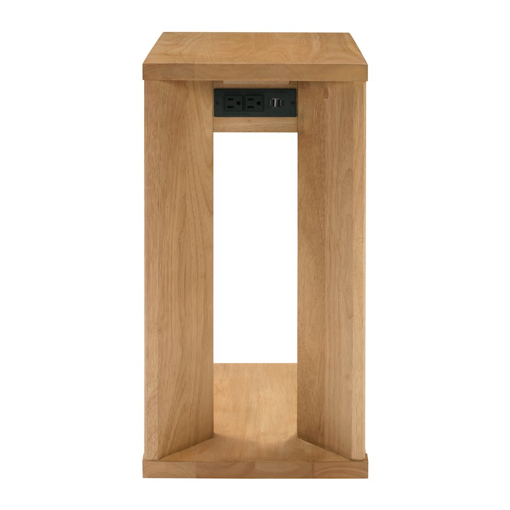 Winston Accent C-Table with Power in Natural Oak Finish. Picture 6