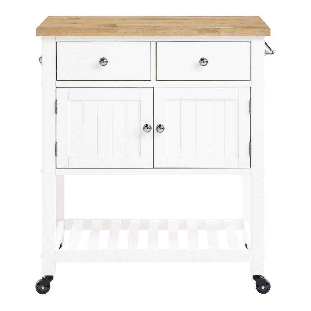 Stirling Kitchen Cart in White Finish. Picture 2