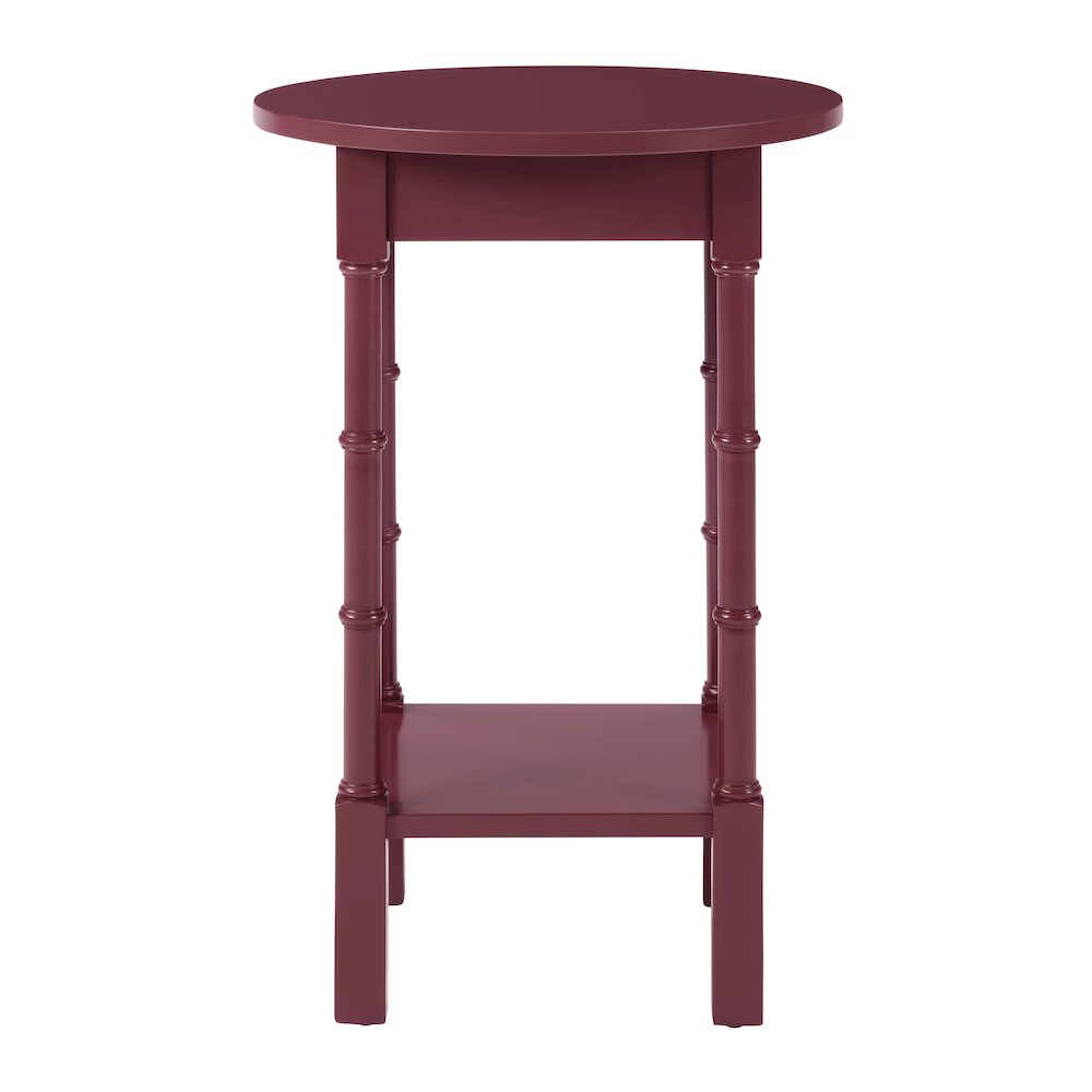 Golden Side Table in Maroon Wood Finish. Picture 4