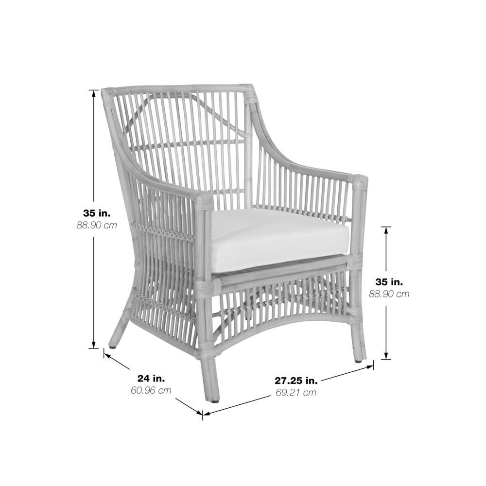 Maui Chair with Cream Cushion and Brown Washed Rattan Frame, MAU-BRS. Picture 2