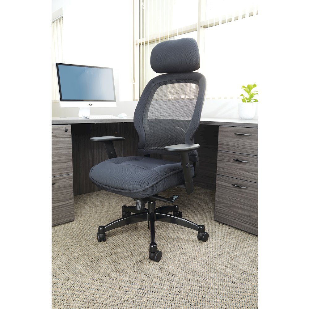 Professional Deluxe Black Breathable Mesh Back Chair. Picture 8