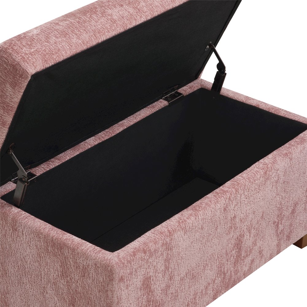 Metro Storage Ottoman in Dusty Rose Fabric. Picture 9