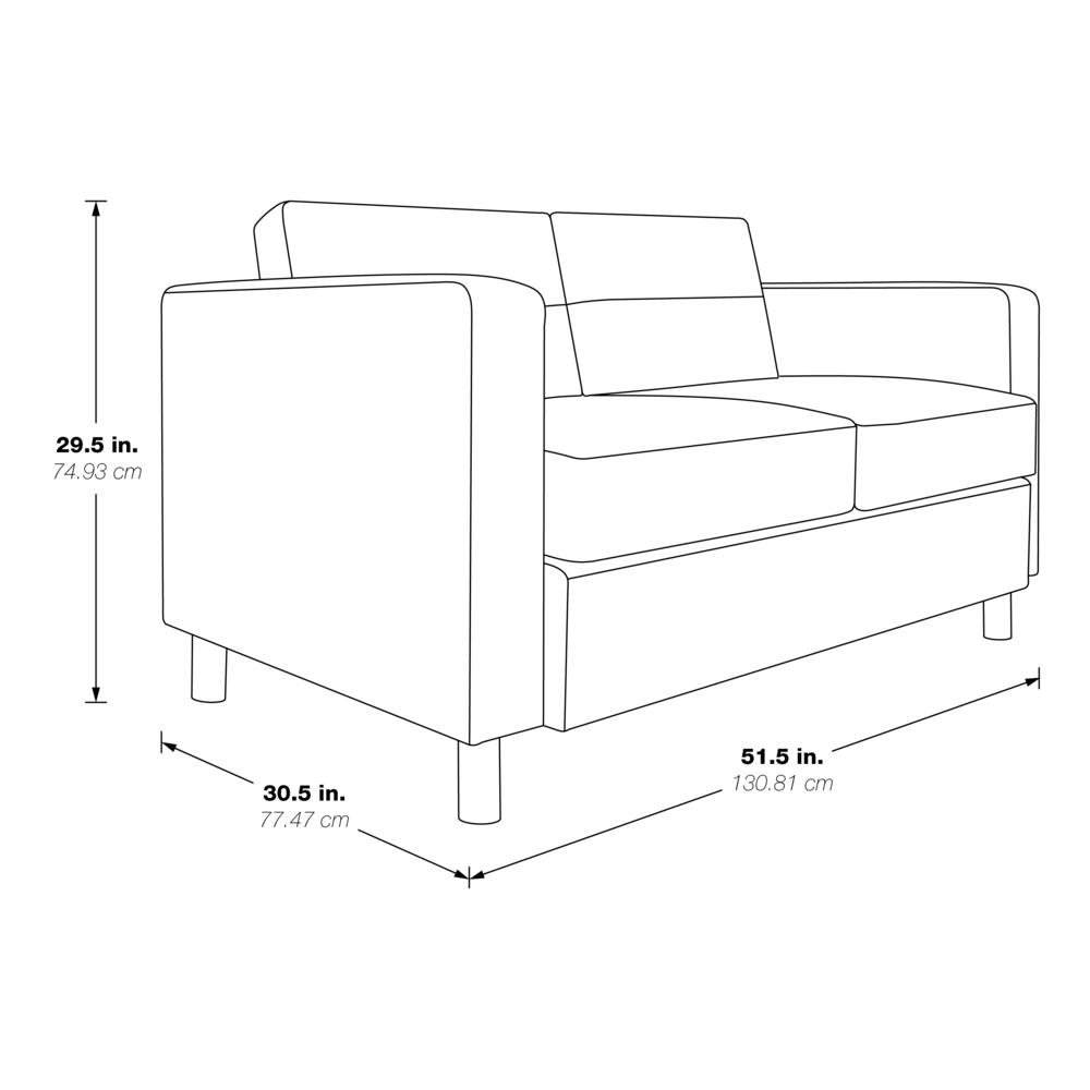 Pacific LoveSeat In Charcoal Grey Faux Leather, PAC52-U42. Picture 5