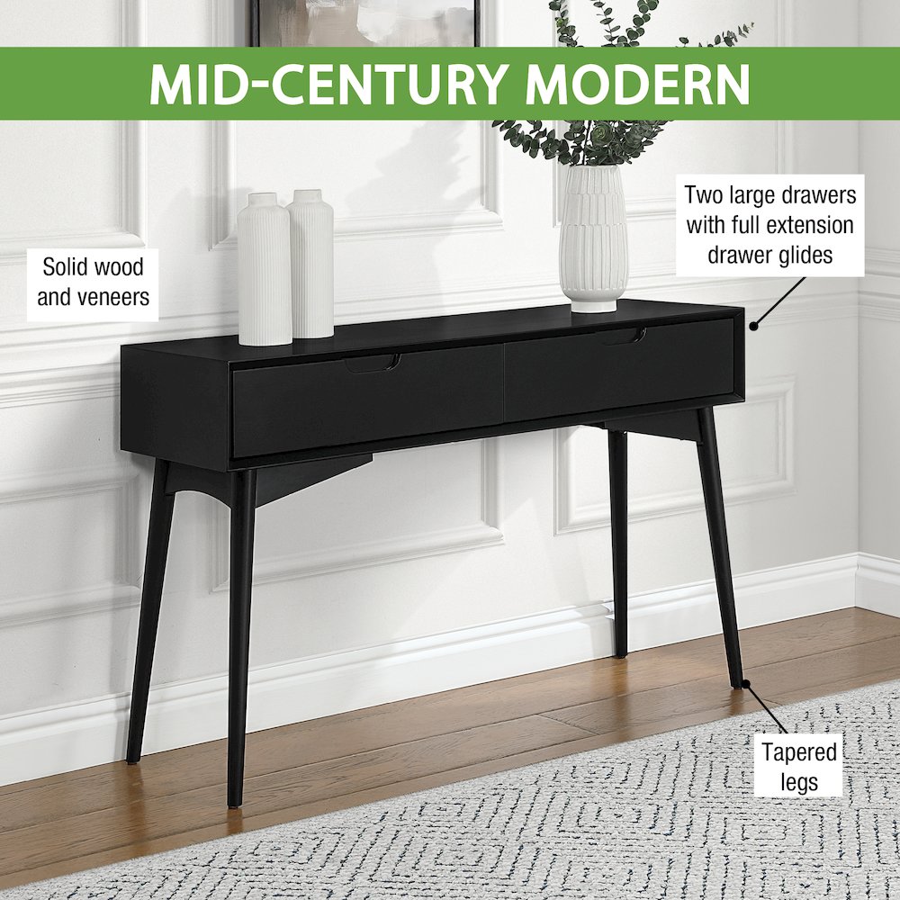 Copenhagen Console Table in Black Finish. Picture 13