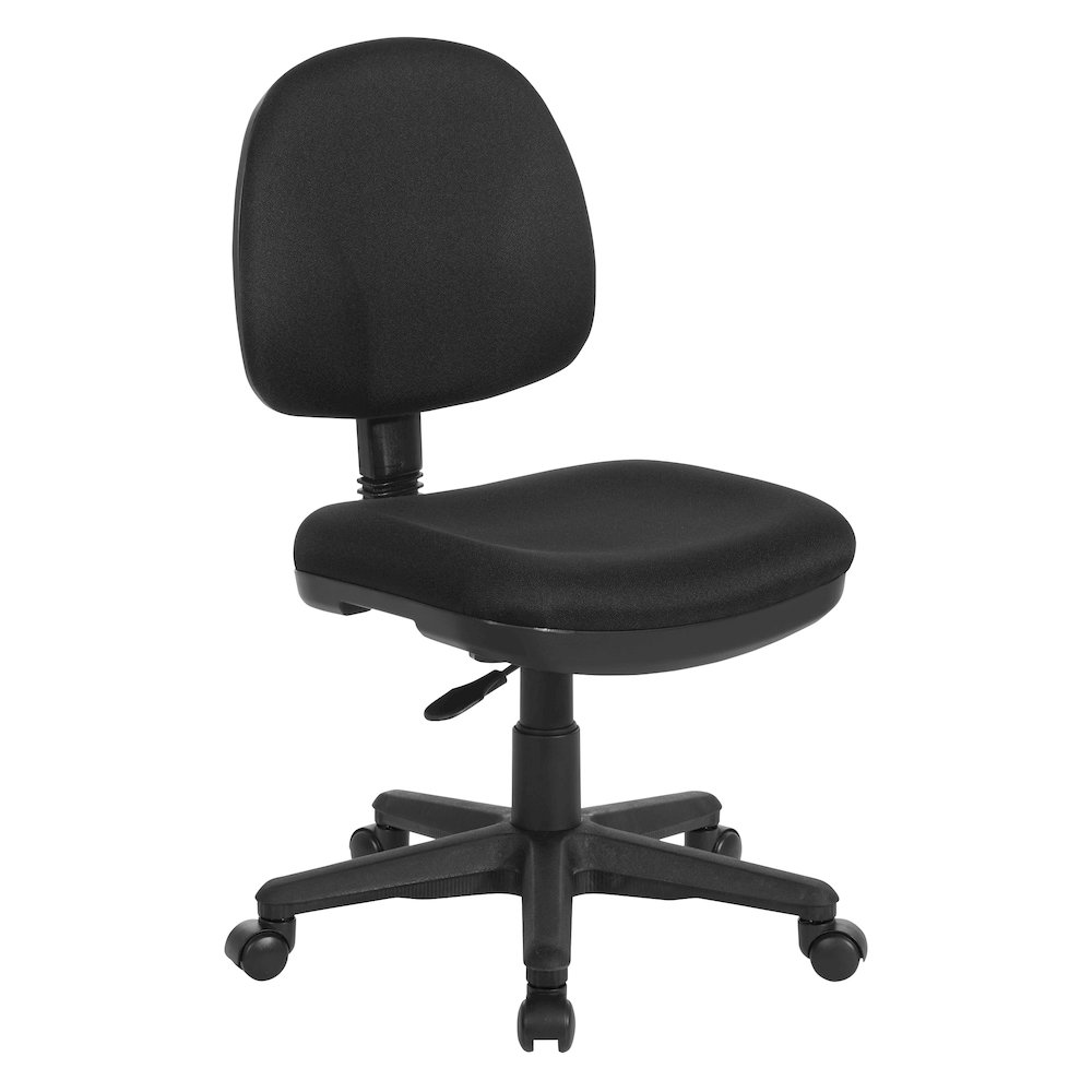 Sculptured Task Chair With Thick Padded Seat and Back in Icon black Fabric. Picture 1