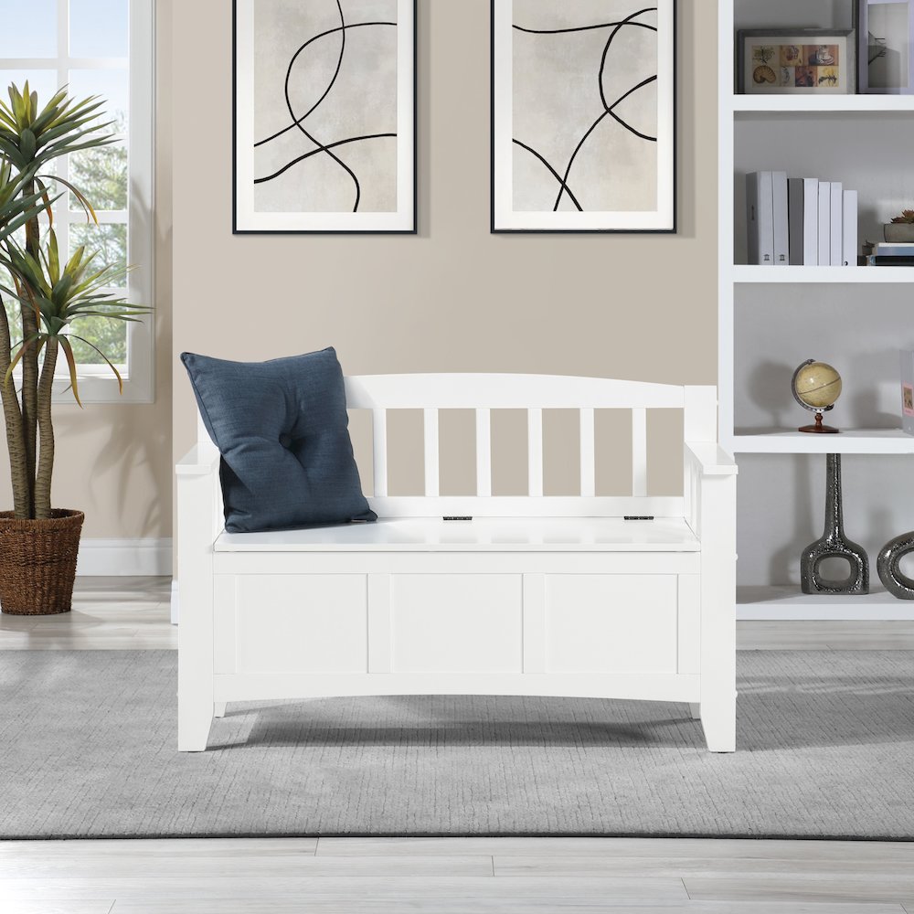 Metro Entry Way Bench with Sierra Snow White finish. Picture 10