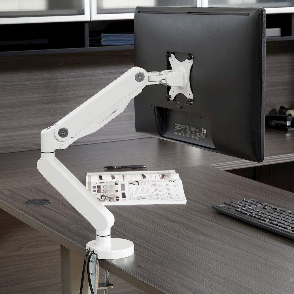 Single Monitor Arm with Dual USB 3.0 Port in White Finish, A2MAS1730-WH. Picture 5