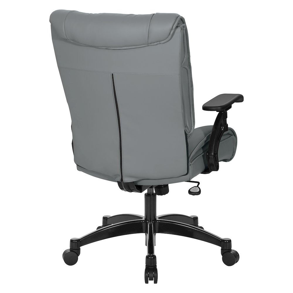 Charcoal Grey Leather Conference Chair with Cantilever Arms, Steel Base. Picture 5