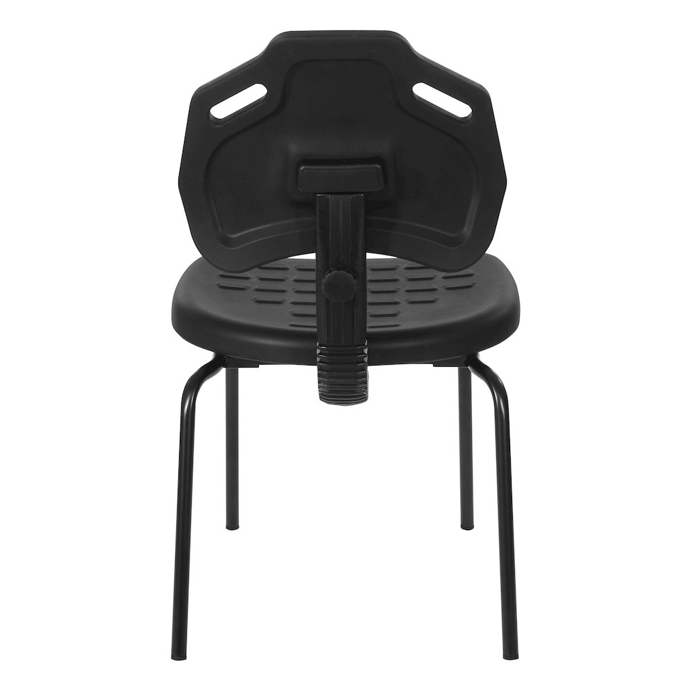 Black Self Skinned Urethane Armless Guest Chair in Black Finish Frame. Picture 7