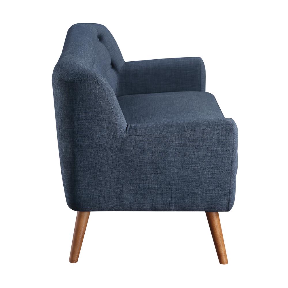 Mill Lane Mid-Century Modern 68” Tufted Sofa in Navy Fabric, MLL53-M19. Picture 4
