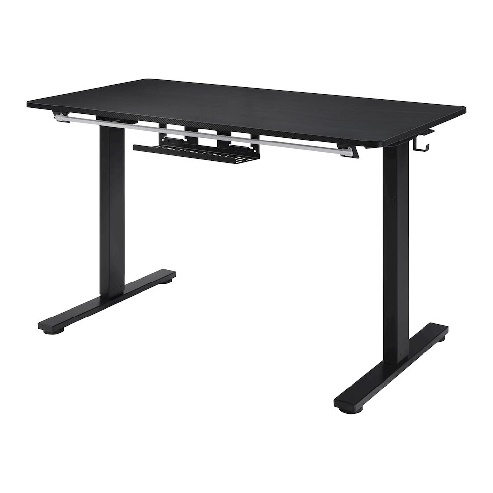 Primo 48" Electric Height Adjustable Gaming Desk in Black Carbon Fiber Finish. Picture 6