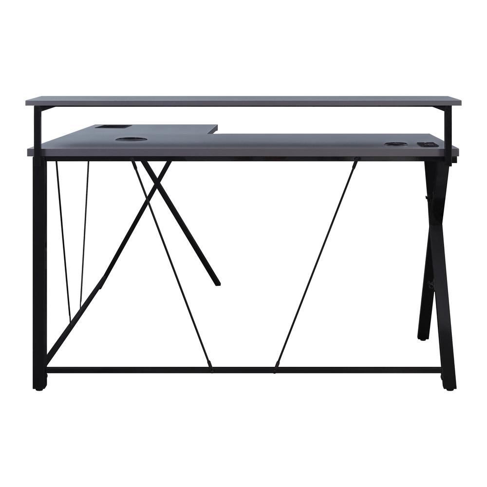 Checkpoint Battlestation L shaped Gaming Desk with RGB LED Lights, CKP5454GLD. Picture 5
