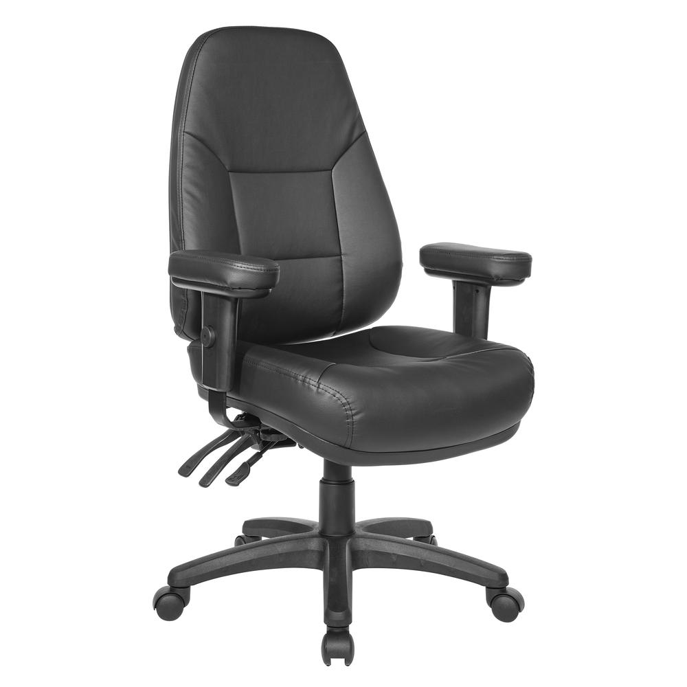 Professional Dual Function Ergonomic High Back Chair in Dillon Black, EC4300-R107. Picture 1