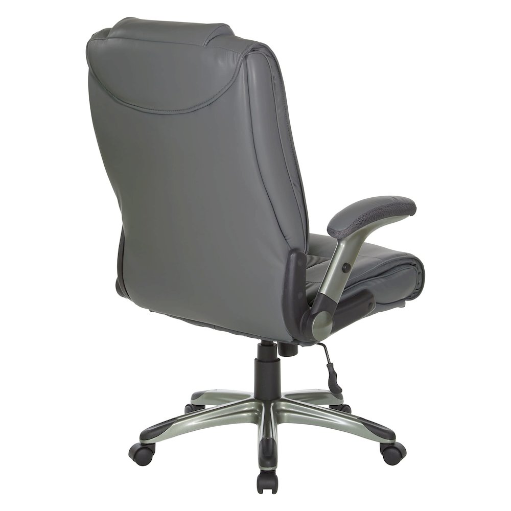 Exec Bonded Lthr Office Chair, Charcoal Grey / Titanium. Picture 9